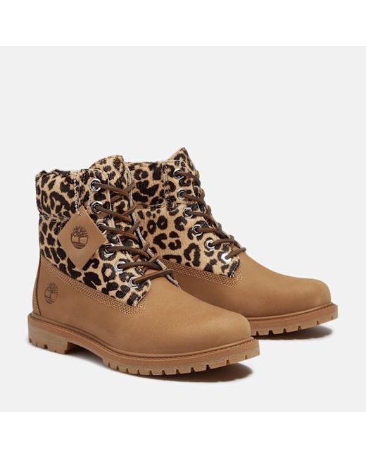 Timberland Brown Leopard 6-Inch Premium Boot For