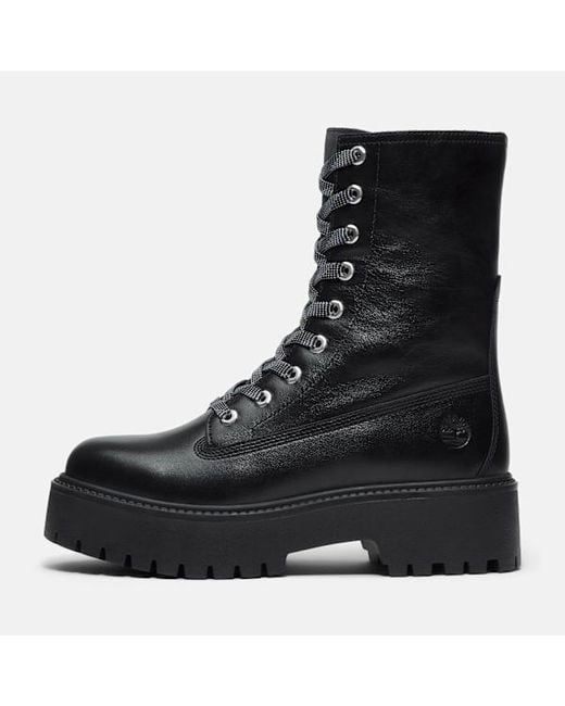 Timberland Black Stone Street Platform Mid Boot For