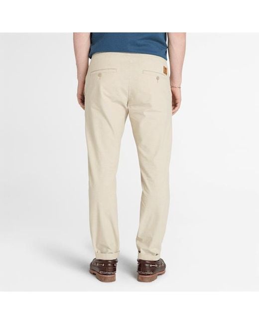 Timberland Natural Cotton Linen Joggers For Men In Beige, Man, Beige, Size: 30 for men