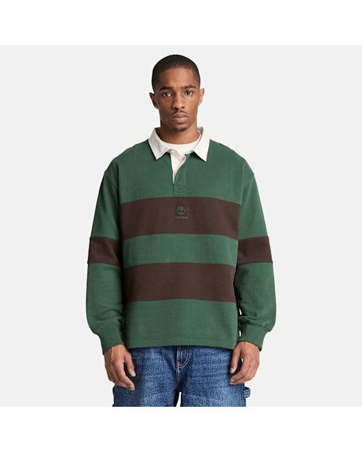 Timberland Green Rugby Polo Sweatshirt For for men