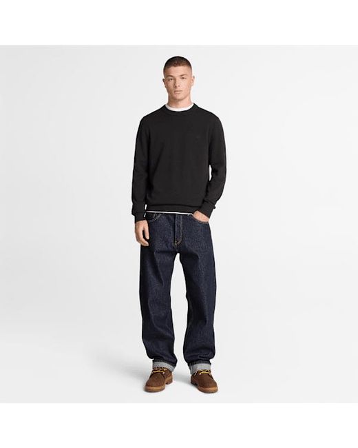 Timberland Black Williams River Cotton Crewneck Jumper For for men