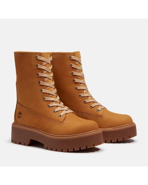 Timberland Brown Stone Street Platform Mid Boot For