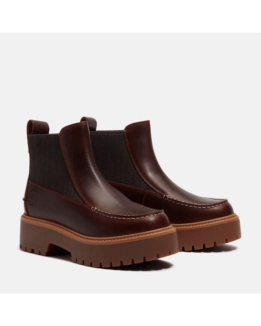 Timberland Brown Stone Street Platform Chelsea Boot For