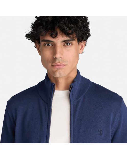 Timberland Blue Williams River Cotton Full-Zip Jumper For for men