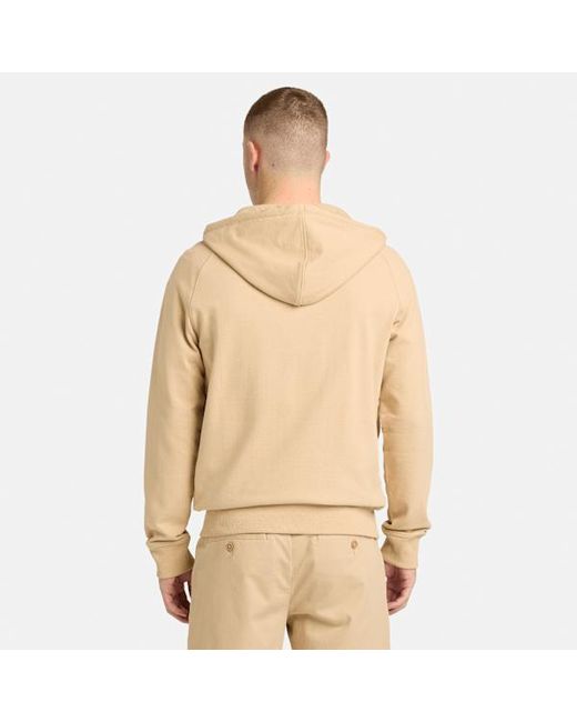 Timberland Natural Exeter River Loopback Full Zip Hoodie For Men In Light Beige, Man, Beige, Size: L for men