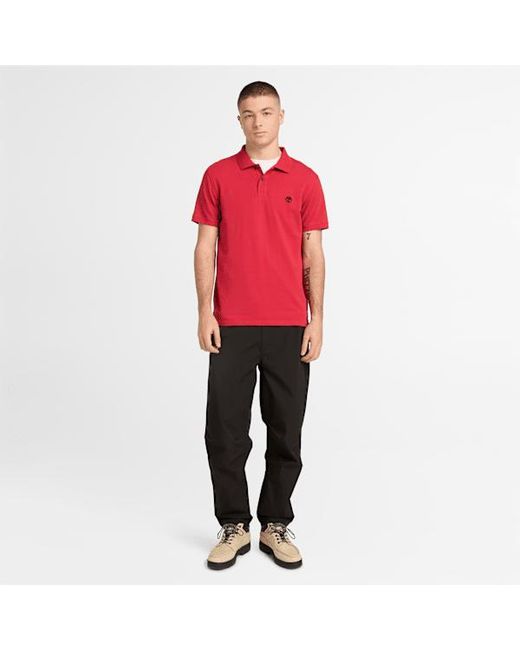Timberland Red Millers River Short-Sleeve Stretch Polo For for men