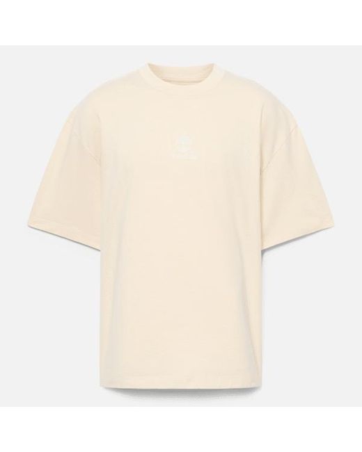 Timberland Natural Hampton Tonal Stack Logo T-shirt For Men In Beige, Man, Beige, Size: 3xl for men