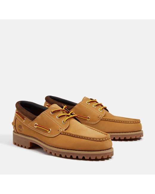 Timberland Brown Authentic 3-Eye Boat Shoe For for men
