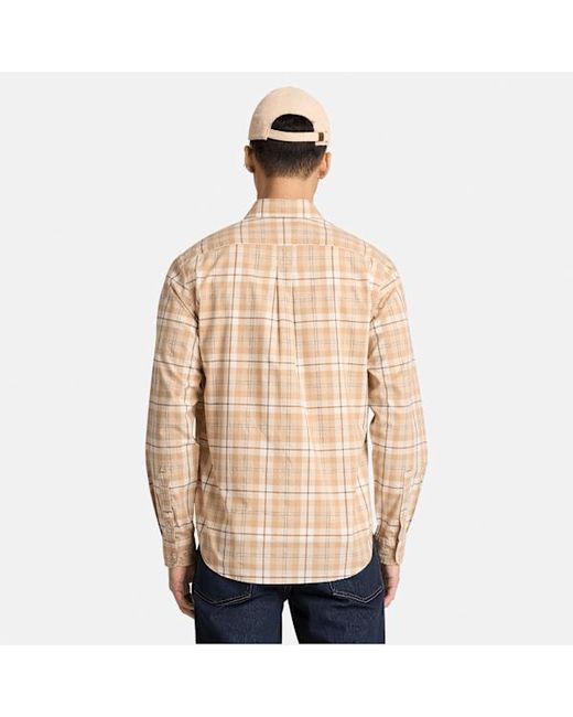 Timberland Natural Check Regular Fit Poplin Shirt For for men