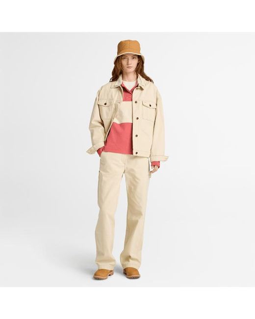 Timberland Natural Canvas Trucker Jacket For