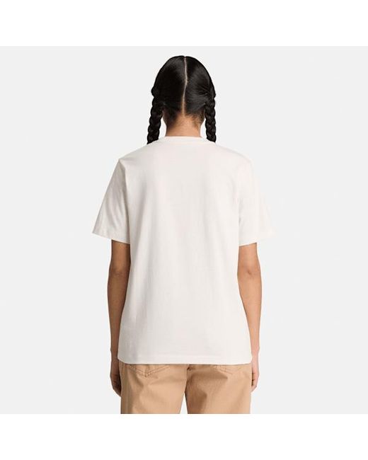 Timberland White Embroidered Logo Short-Sleeve T-Shirt For