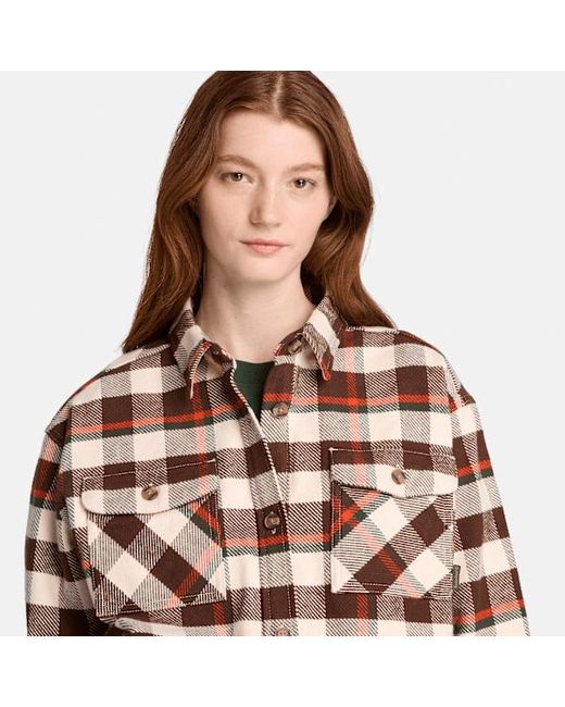 Timberland Brown Plaid Overshirt For