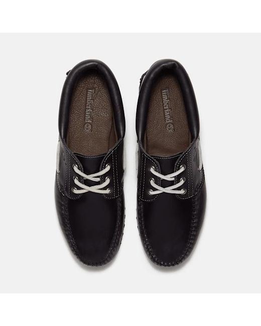 Timberland Black Road Trip 3-Eye Lug Handsewn Boat Shoe For for men