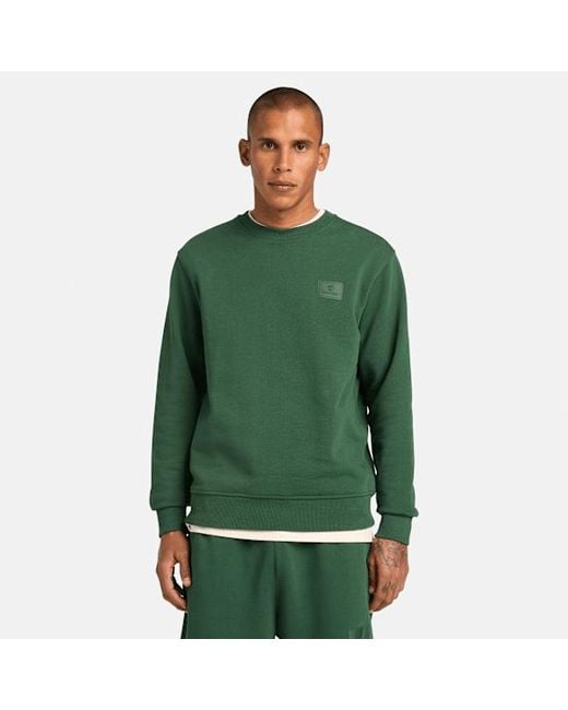 Timberland Green Silicon Badge Crewneck Sweatshirt For