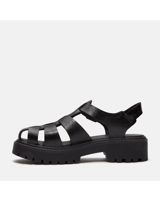 Timberland Black Stone Street Fisherman Platform Sandal For
