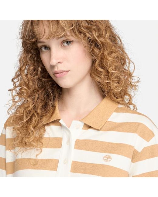 Timberland Natural Short-sleeve Polo Shirt For Women In Yellow, Woman, Yellow, Size: L
