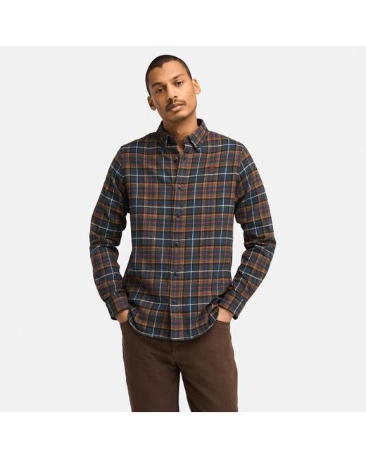 Timberland Black Midweight Flannel Check Shirt for men