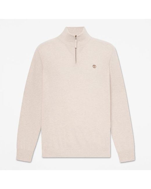 Timberland White Cohas Brook Merino Quarter-Zip Jumper For for men