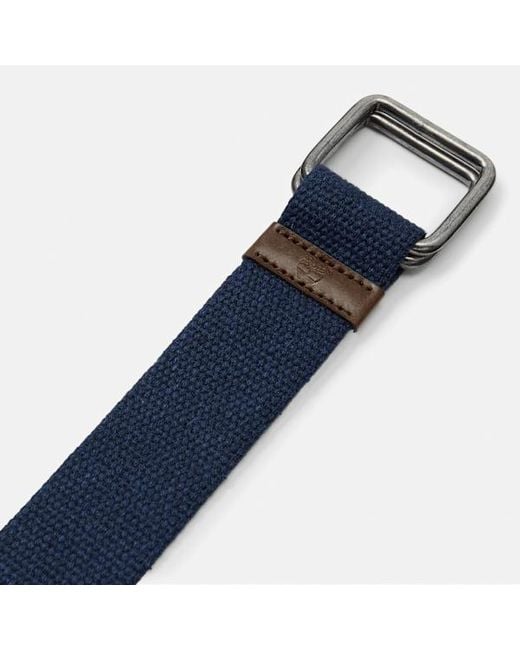 Timberland 40mm Webbed Belt With Square Buckle For Men In Dark Blue, Man, Blue, Size: L for men