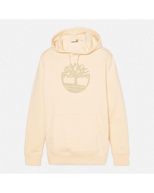 Timberland Natural Kennebec River Tree Logo Hoodie For Men In Beige, Man, Beige, Size: L for men