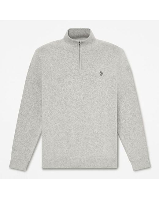 Timberland Gray Oyster River Cotton Quarter-Zip Jumper For for men