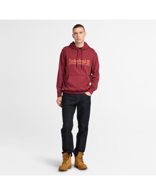 Timberland Established 1973 Hoodie For Men In Red, Man, Red, Size: L for men