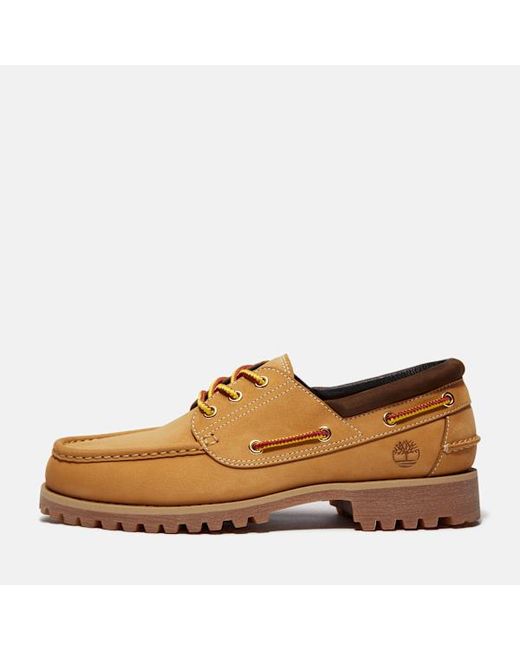 Timberland Brown Authentic 3-Eye Boat Shoe For for men