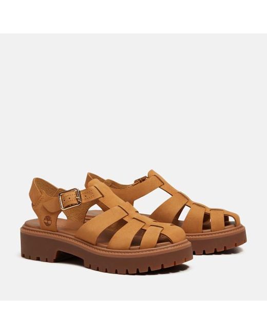 Timberland Brown Stone Street Fisherman Platform Sandal For