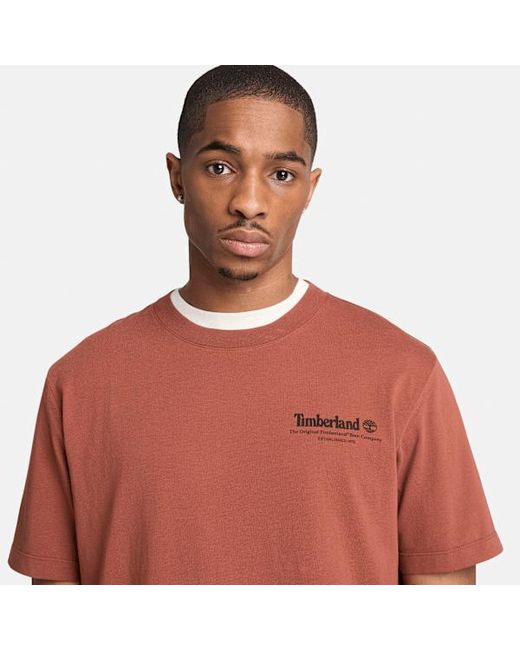 Timberland Orange Bootmakers Short-Sleeve Graphic T-Shirt For for men