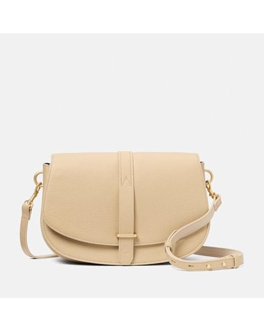 Timberland Natural Tuckerman Leather Flap Cross Body Bag In Beige, Woman, Beige