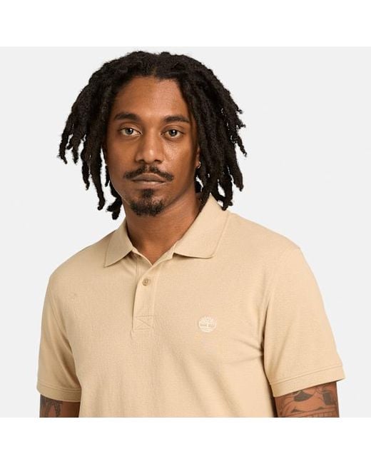 Timberland Natural Millers River Short-Sleeve Stretch Polo For for men