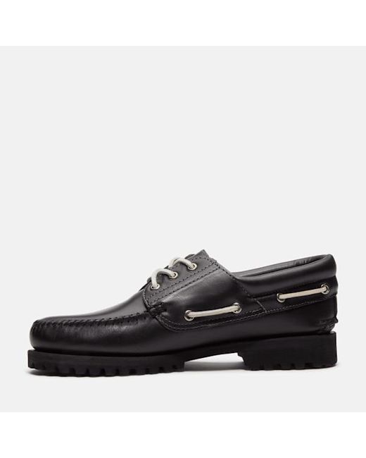 Timberland Black Road Trip 3-Eye Lug Handsewn Boat Shoe For for men