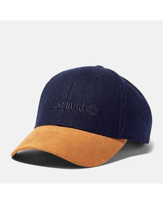 Timberland Wool Baseball Cap For Men In Dark Blue, Man, Blue for men