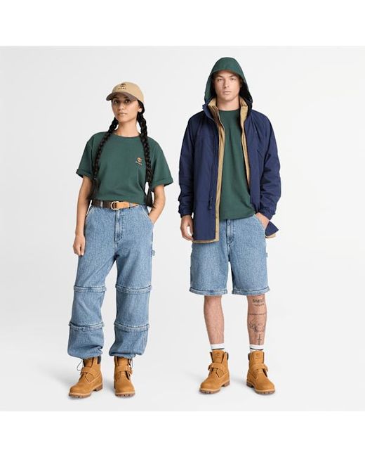 Timberland Green All Gender X Beams Cotton Print T-Shirt