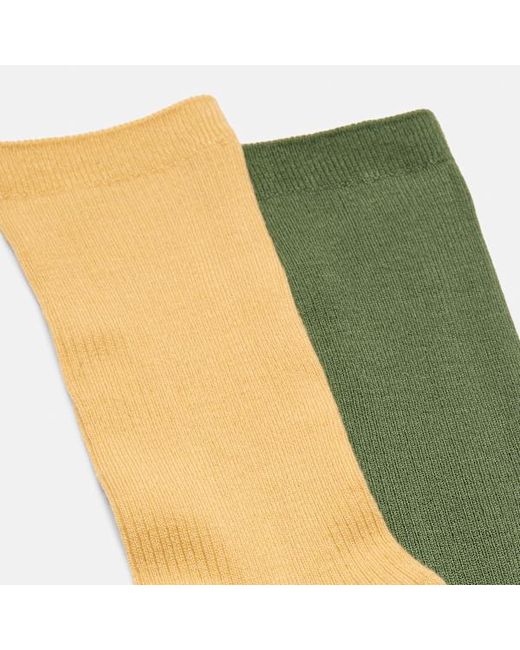 Timberland Green Lightweight 2-Pack Rib Crew Sock