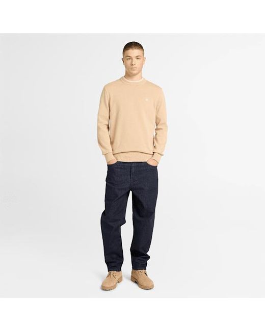 Timberland Natural Williams River Cotton Jumper For Men In Beige, Man, Beige, Size: 3xl for men