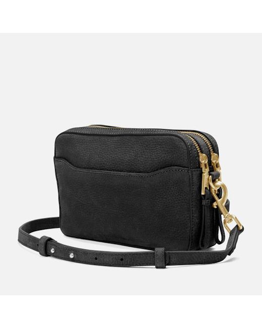Timberland Black Soft Leather Camera Bag For