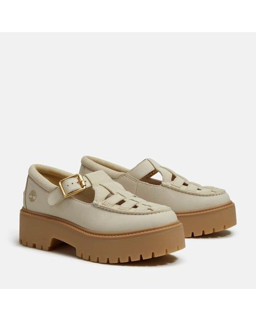 Timberland Natural Stone Street Platform Buckle Shoe For