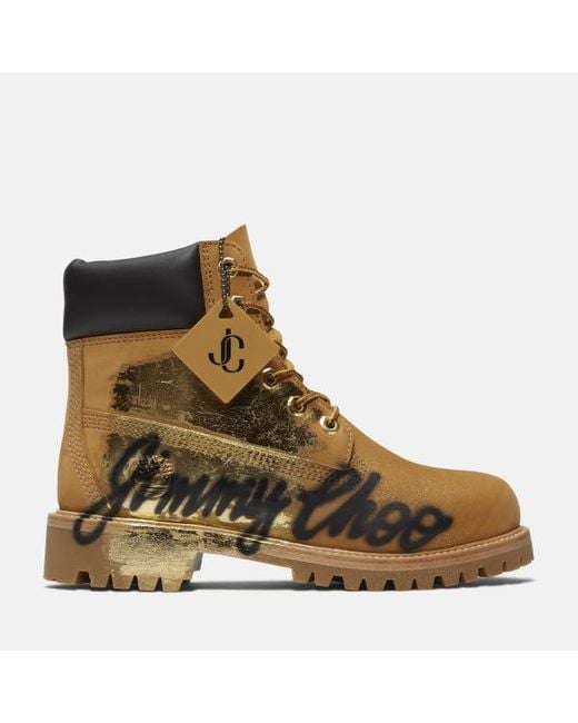 Timberland Jimmy Choo X Spray-painted Boot For Women In Yellow, Woman, Light Brown, Size: 3.5