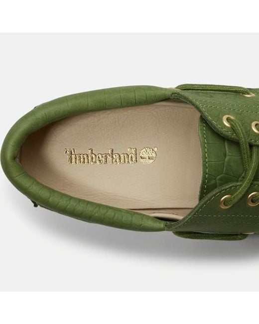 Timberland Green All Gender Authentic 3-Eye Lug Handsewn Boat Shoe