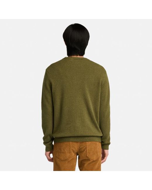Timberland Jaffrey Lambswool Cable Crew Neck Jumper For Men In Green Man Green Size L for Men Lyst UK