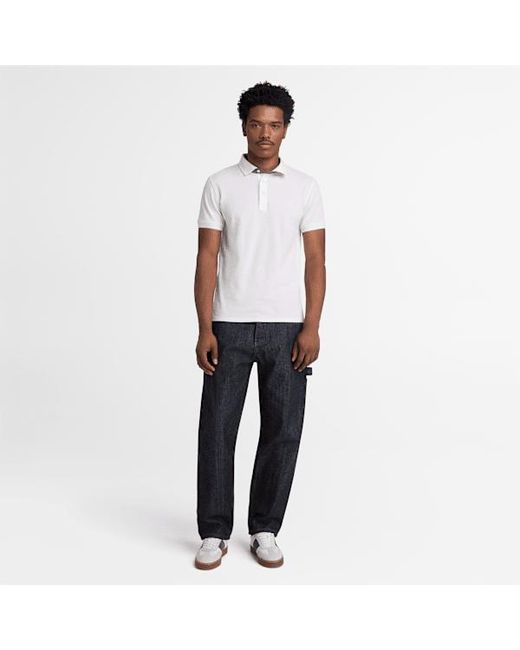Timberland White Baboosic Brook Oxford Short-Sleeve Polo For for men