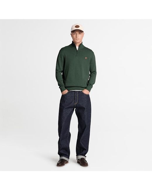 Timberland Green Williams River Cotton Quarter-Zip Jumper For for men