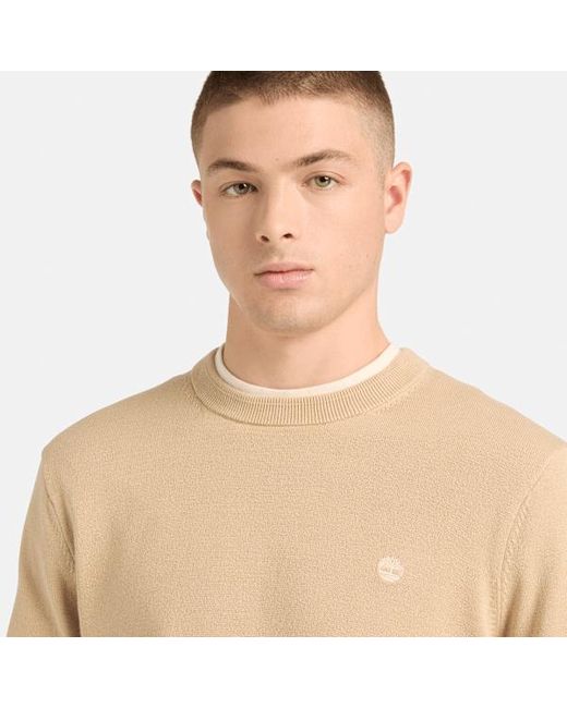 Timberland Natural Williams River Cotton Jumper For Men In Beige, Man, Beige, Size: 3xl for men