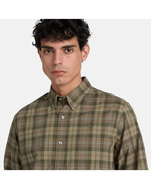 Timberland Green Check Regular Fit Poplin Shirt For for men