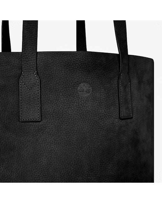 Timberland Black Soft Leather Tote Bag For