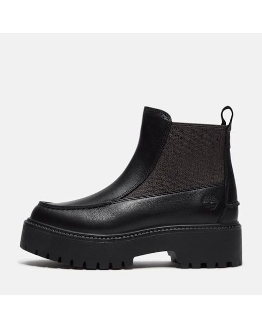 Timberland Black Stone Street Platform Chelsea Boot For
