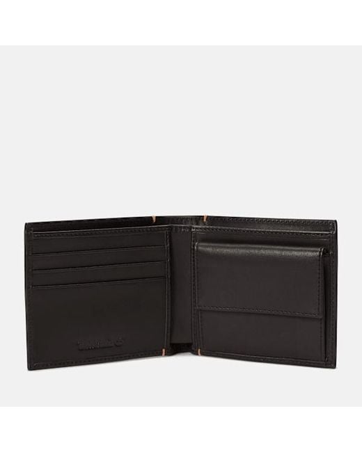 Timberland Black Riverton Leather Bi-Fold Coin Wallet For for men