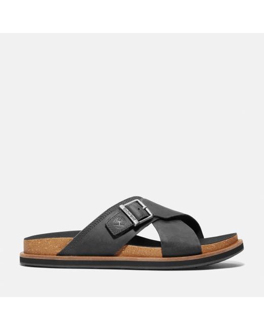 Timberland Amalfi Vibes Slide Sandal For Men In Black, Man, Black, Size: 6.5 for men