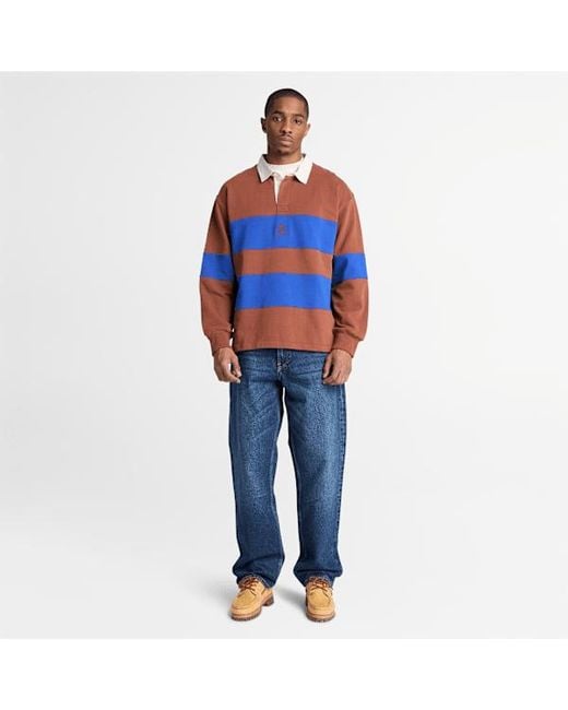 Timberland Blue Rugby Polo Sweatshirt For for men